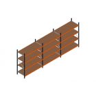 Voordeelrij MP Grootvakstelling 2250x4700x800 hxbxd 4 niveaus RAL2004/5003/Verzinkt 500kg