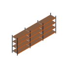 Voordeelrij MP Grootvakstelling 2250x4700x800 hxbxd 4 niveaus RAL2004/5003/Verzinkt 500kg