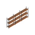 Voordeelrij MP Grootvakstelling 2500x4700x600 hxbxd 3 niveaus RAL2004/5003/Verzinkt 500kg