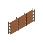 Voordeelrij MP Grootvakstelling 2500x4700x600 hxbxd 4 niveaus RAL2004/5003/Verzinkt 500kg