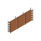 Voordeelrij MP Grootvakstelling 2500x4700x600 hxbxd 5 niveaus RAL2004/5003/Verzinkt 500kg