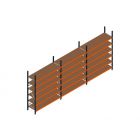 Voordeelrij MP Grootvakstelling 2500x4700x600 hxbxd 6 niveaus RAL2004/5003/Verzinkt 500kg