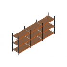 Voordeelrij MP Grootvakstelling 2500x4700x1000 hxbxd 3 niveaus RAL2004/5003/Verzinkt 500kg