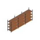 Voordeelrij MP Grootvakstelling 2500x5750x1000 hxbxd 4 niveaus RAL2004/5003/Verzinkt 400kg