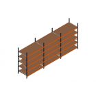 Voordeelrij MP Grootvakstelling 2500x4700x1000 hxbxd 5 niveaus RAL2004/5003/Verzinkt 500kg