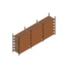 Voordeelrij MP Grootvakstelling 2500x4700x1000 hxbxd 6 niveaus RAL2004/5003/Verzinkt 500kg