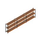 Voordeelrij MP Grootvakstelling 2000x7400x600 hxbxd 3 niveaus RAL2004/5003/Verzinkt 265kg
