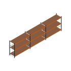 Voordeelrij MP Grootvakstelling 2000x7400x800 hxbxd 3 niveaus RAL2004/5003/Verzinkt 265kg