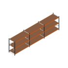 Voordeelrij MP Grootvakstelling 2000x7400x1000 hxbxd 3 niveaus RAL2004/5003/Verzinkt 265kg