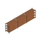 Voordeelrij MP Grootvakstelling 2000x7400x1000 hxbxd 4 niveaus RAL2004/5003/Verzinkt 265kg