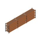 Voordeelrij MP Grootvakstelling 2000x7400x1000 hxbxd 5 niveaus RAL2004/5003/Verzinkt 265kg