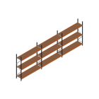 Voordeelrij MP Grootvakstelling 2500x7400x600 hxbxd 3 niveaus RAL2004/5003/Verzinkt 265kg