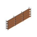 Voordeelrij MP Grootvakstelling 2500x7400x600 hxbxd 4 niveaus RAL2004/5003/Verzinkt 265kg