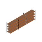 Voordeelrij MP Grootvakstelling 2500x7400x1000 hxbxd 4 niveaus RAL2004/5003/Verzinkt 265kg