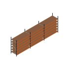Voordeelrij MP Grootvakstelling 2500x7400x1000 hxbxd 6 niveaus RAL2004/5003/Verzinkt 265kg