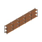 Voordeelrij MP Grootvakstelling 2000x9550x800 hxbxd 3 niveaus RAL2004/5003/Verzinkt 400kg