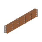 Voordeelrij MP Grootvakstelling 2000x7800x800 hxbxd 4 niveaus RAL2004/5003/Verzinkt 500kg