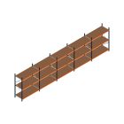 Voordeelrij MP Grootvakstelling 2250x7800x800 hxbxd 3 niveaus RAL2004/5003/Verzinkt 500kg