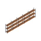 Voordeelrij MP Grootvakstelling 2500x7800x600 hxbxd 3 niveaus RAL2004/5003/Verzinkt 500kg