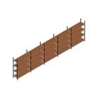Voordeelrij MP Grootvakstelling 2500x7800x600 hxbxd 4 niveaus RAL2004/5003/Verzinkt 500kg