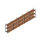 Voordeelrij MP Grootvakstelling 2500x9550x800 hxbxd 3 niveaus RAL2004/5003/Verzinkt 400kg