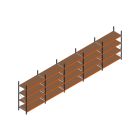 Voordeelrij MP Grootvakstelling 2500x7800x800 hxbxd 4 niveaus RAL2004/5003/Verzinkt 500kg