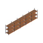 Voordeelrij MP Grootvakstelling 2500x7800x1000 hxbxd 3 niveaus RAL2004/5003/Verzinkt 500kg