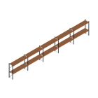 Voordeelrij MP Grootvakstelling 2000x12300x600 hxbxd 2 niveaus RAL2004/5003/Verzinkt 265kg