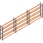 Voordeelrij Bandenstelling 2500x7400x400 hxbxd 4 niveaus RAL2004/5003/Verzinkt 265kg
