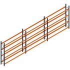 Voordeelrij Bandenstelling 2500x7400x400 hxbxd 4 niveaus RAL2004/5003/Verzinkt 265kg