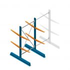 Beginsectie Draagarmstelling licht Dubbelzijdig 2000x1000x600mm (hxbxd) 2 niveaus