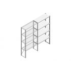 Aanbouwsectie Nedcon SF Legbordstelling 2000x970x400mm hxbxd 4 niveaus Metaal Verzinkt 80kg Enkel