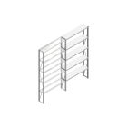 Aanbouwsectie Nedcon SF Legbordstelling 2500x1270x300mm hxbxd 5 niveaus Metaal Verzinkt 175kg Enkel