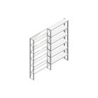 Aanbouwsectie Nedcon SF Legbordstelling 2500x1270x300mm hxbxd 6 niveaus Metaal Verzinkt 70kg Enkel
