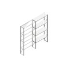 Aanbouwsectie Nedcon SF Legbordstelling 2500x1270x400mm hxbxd 4 niveaus Metaal Verzinkt 65kg Enkel