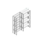 Aanbouwsectie Nedcon SF Legbordstelling 2200x970x600mm hxbxd 4 niveaus Metaal Verzinkt 85kg Dubbel
