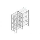 Aanbouwsectie Nedcon SF Legbordstelling 2200x970x800mm hxbxd 4 niveaus Metaal Verzinkt 200kg Dubbel