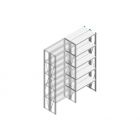 Aanbouwsectie Nedcon SF Legbordstelling 2500x970x600mm hxbxd 5 niveaus Metaal Verzinkt 200kg Dubbel