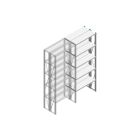 Aanbouwsectie Nedcon SF Legbordstelling 2500x970x600mm hxbxd 5 niveaus Metaal Verzinkt 200kg Dubbel