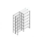 Aanbouwsectie Nedcon SF Legbordstelling 2500x970x800mm hxbxd 6 niveaus Metaal Verzinkt 200kg Dubbel