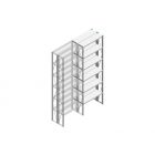 Aanbouwsectie Nedcon SF Legbordstelling 3000x970x600mm hxbxd 6 niveaus Metaal Verzinkt 85kg Dubbel