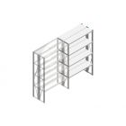 Aanbouwsectie Nedcon SF Legbordstelling 2000x1270x600mm hxbxd 4 niveaus Metaal Verzinkt 175kg Dubbel