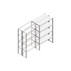 Aanbouwsectie Nedcon SF Legbordstelling 2000x1270x800mm hxbxd 4 niveaus Metaal Verzinkt 175kg Dubbel