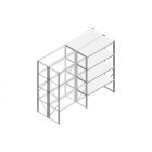 Aanbouwsectie Nedcon SF Legbordstelling 2000x1270x1000mm hxbxd 4 niveaus Metaal Verzinkt 175kg Dubbel