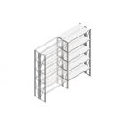 Aanbouwsectie Nedcon SF Legbordstelling 2200x1270x600mm hxbxd 5 niveaus Metaal Verzinkt 70kg Dubbel