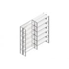 Aanbouwsectie Nedcon SF Legbordstelling 2500x1270x600mm hxbxd 5 niveaus Metaal Verzinkt 175kg Dubbel