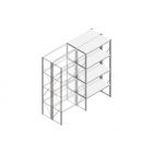 Aanbouwsectie Nedcon SF Legbordstelling 2500x1270x1000mm hxbxd 4 niveaus Metaal Verzinkt 60kg Dubbel