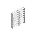 Aanbouwsectie Nedcon SF Legbordstelling 3000x1270x600mm hxbxd 7 niveaus Metaal Verzinkt 70kg Dubbel