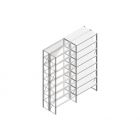 Aanbouwsectie Nedcon SF Legbordstelling 3000x1270x800mm hxbxd 8 niveaus Metaal Verzinkt 65kg Dubbel