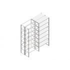 Aanbouwsectie Nedcon SF Legbordstelling 3000x1270x1000mm hxbxd 7 niveaus Metaal Verzinkt 60kg Dubbel